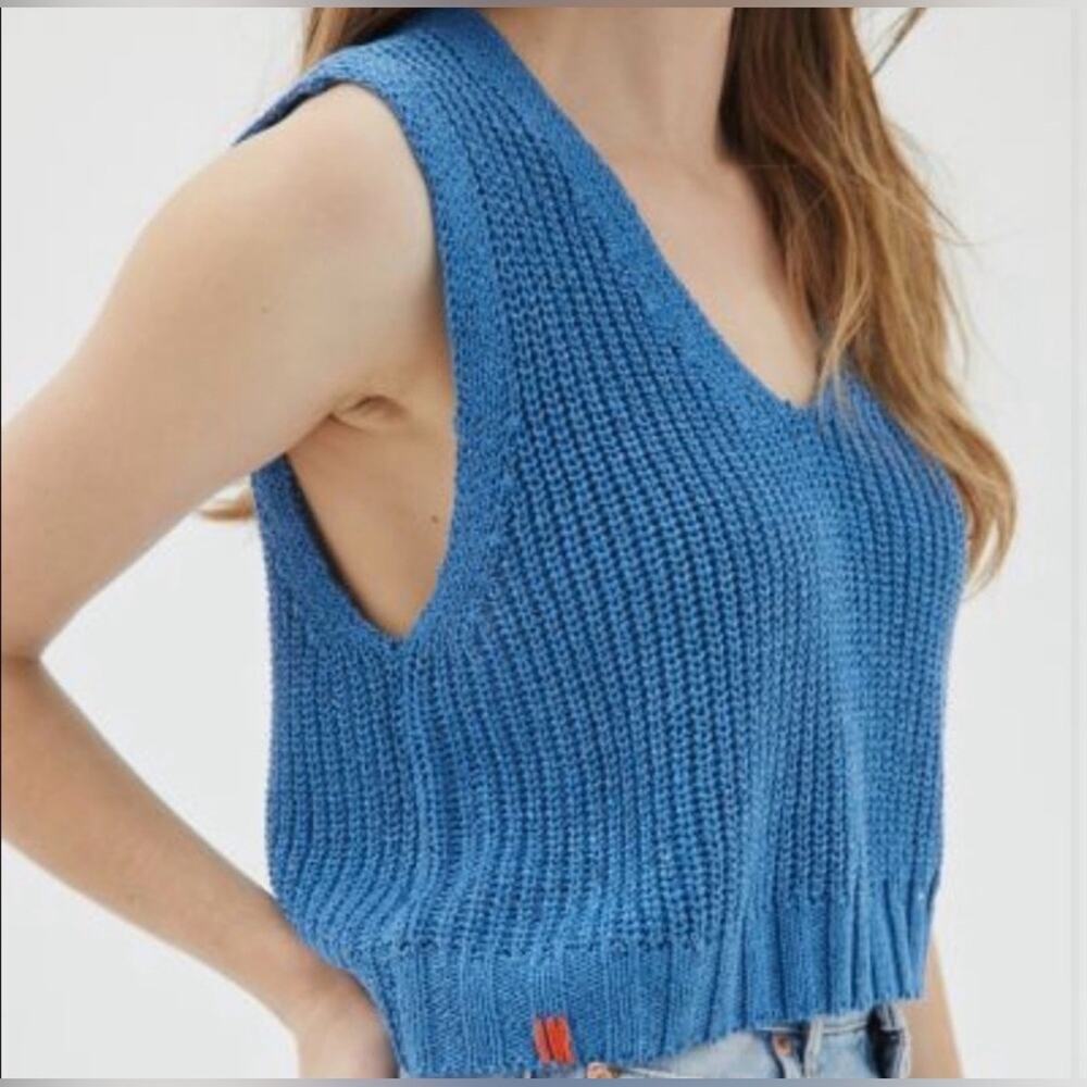 UEC URBAN OUTFITTERS BDG Blue Open Knit Sweater Tank Top Sz Med